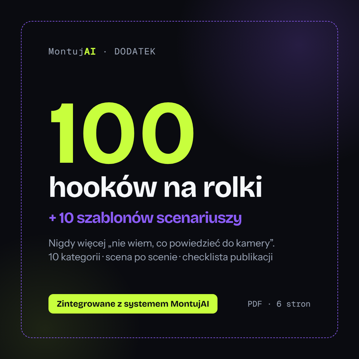 Bank 100 Hooków + 10 Szablonów Scenariuszy (PDF)
